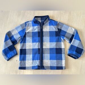 OshKosh B'gosh Blue and Gray Plaid Fleece Jacket